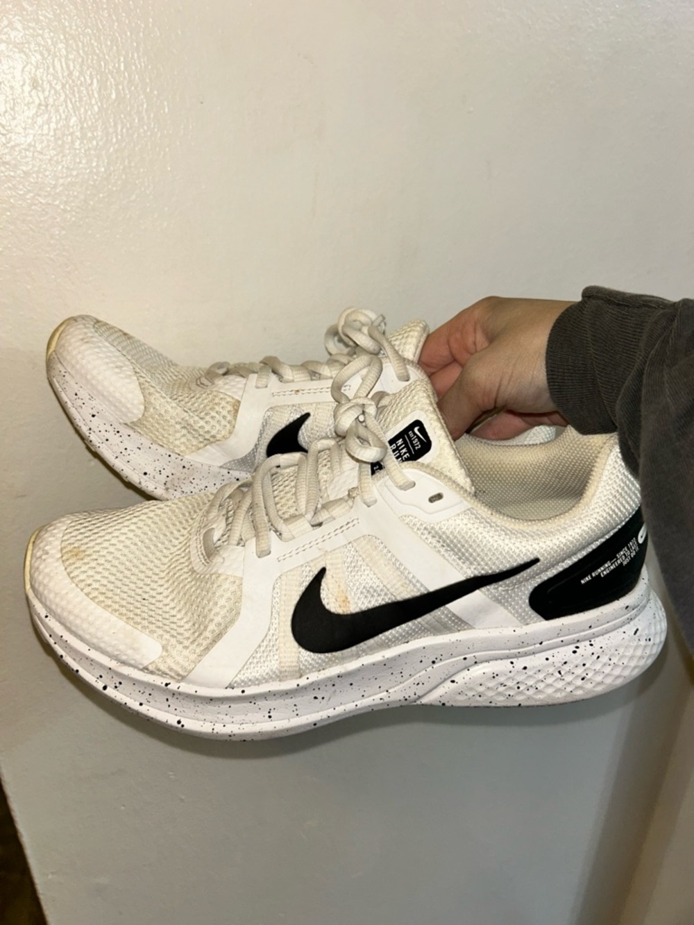 Nike White and Yellow Accent Running Shoes